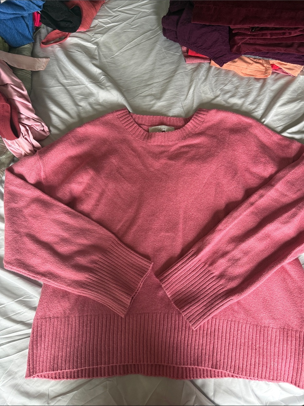 LOFT Pink Crewneck Sweater